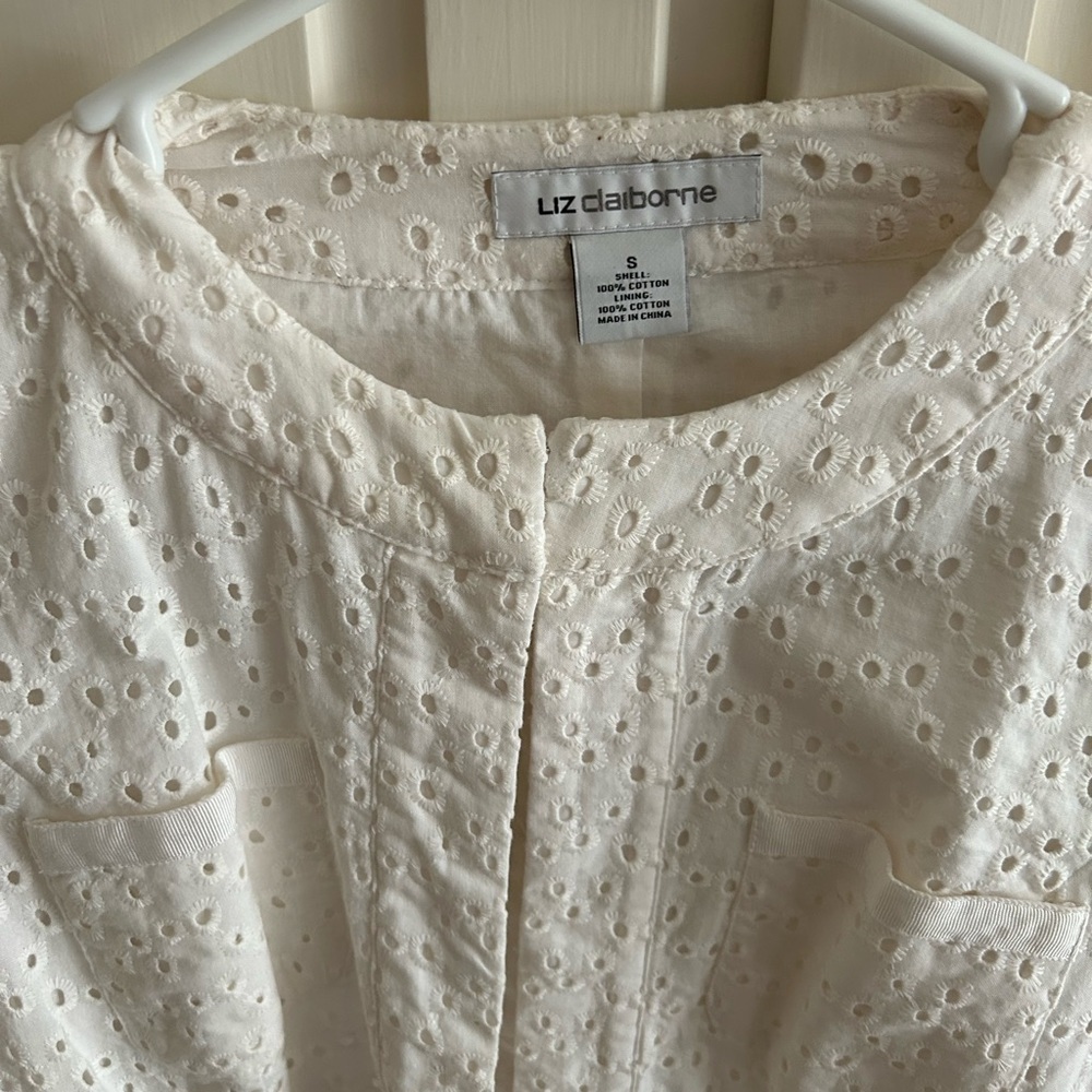 Ladies Liz Claiborne eyelet jacket l